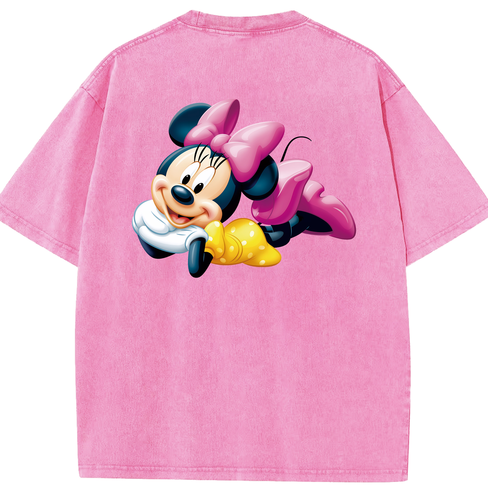 （画像用） ミッキーマウス Mickey Mouse 綿100% ヴィンテージ風 半袖Tシャツ（背面プリント）